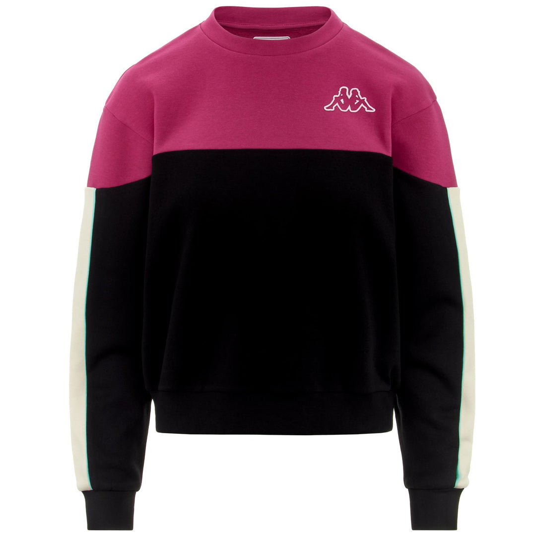 Fleece Woman LOGO FREIO Jumper BLACK - FUCHSIA BRIGHT ROSE - WHITE WHISPER Photo (jpg Rgb)			