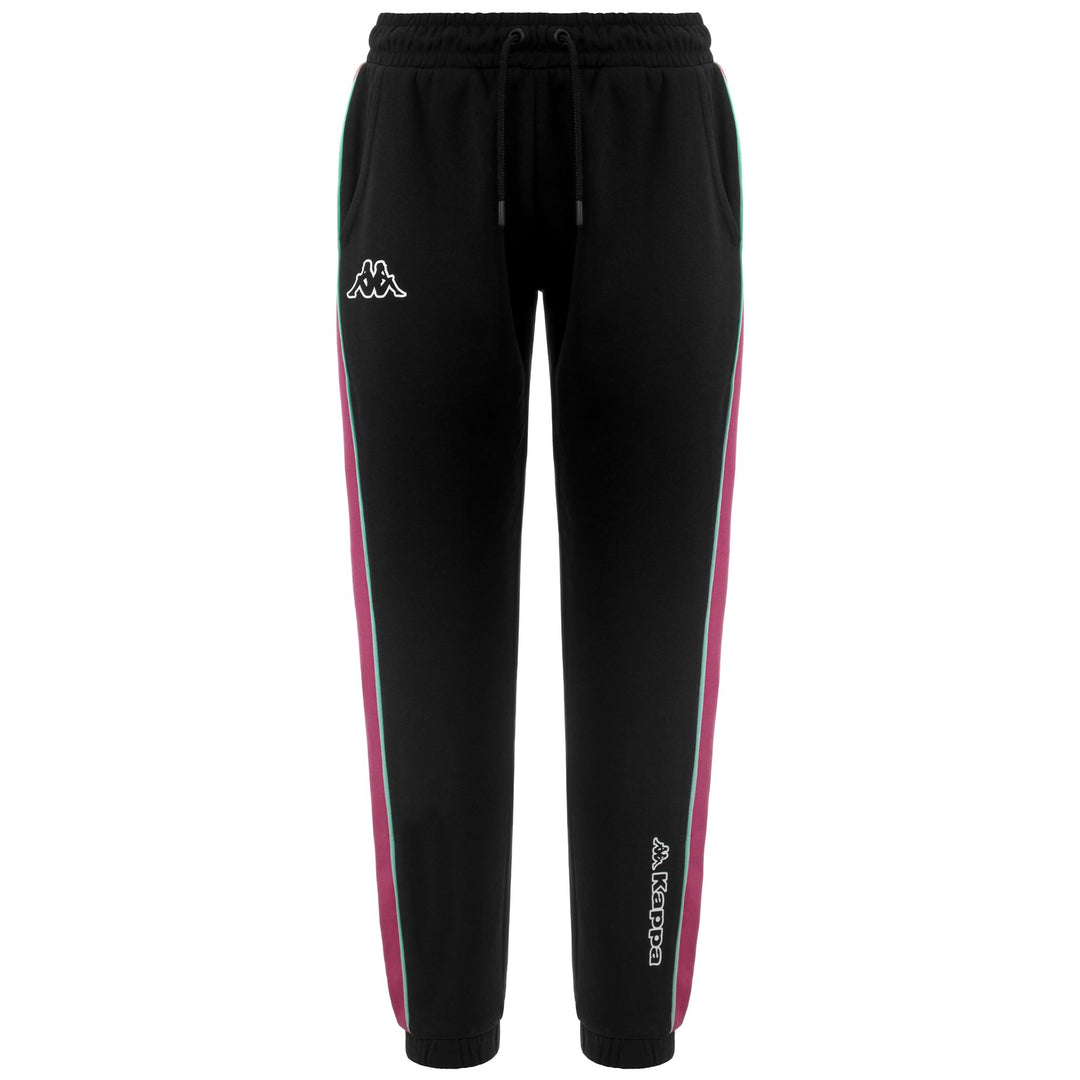 Pants Woman LOGO FEMPA Sport Trousers BLACK - FUCHSIA BRIGHT ROSE Photo (jpg Rgb)			