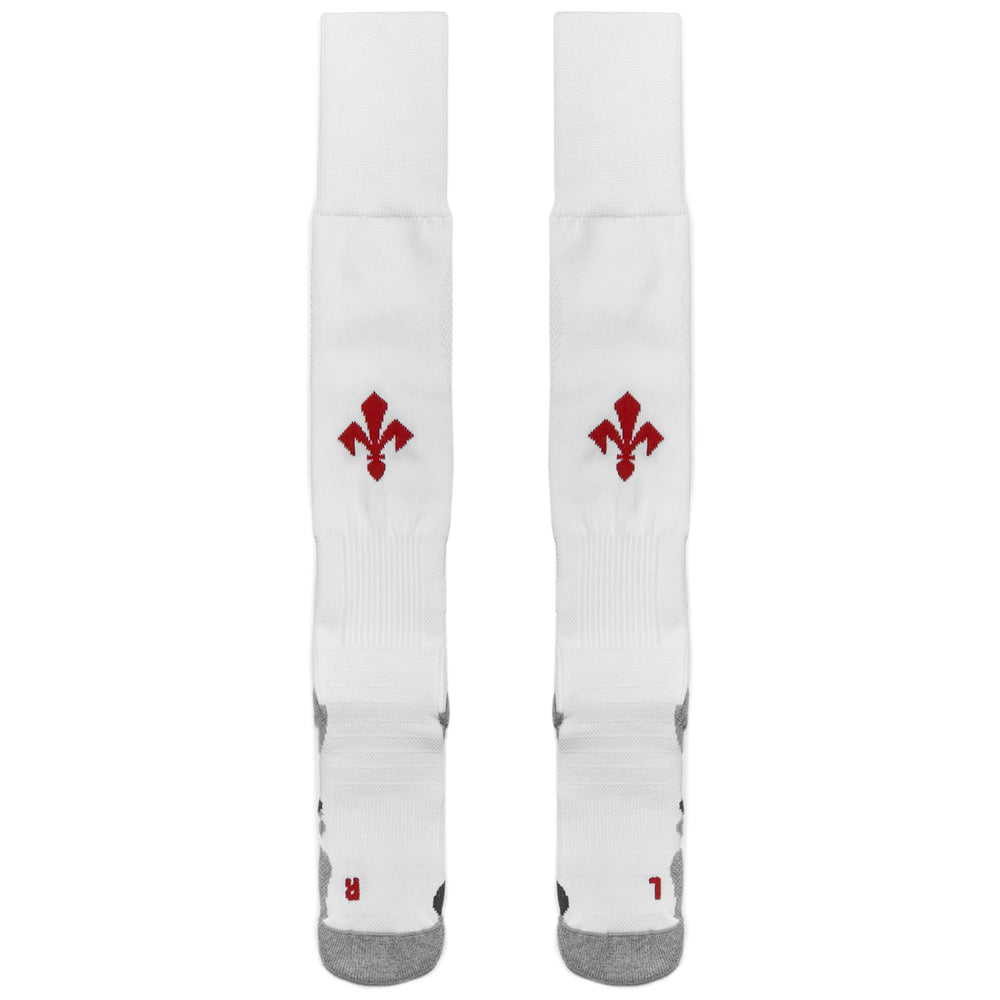 Socks Man KOMBAT SPARK PRO FIORENTINA 1PACK Knee High Sock WHITE Dressed Front (jpg Rgb)	