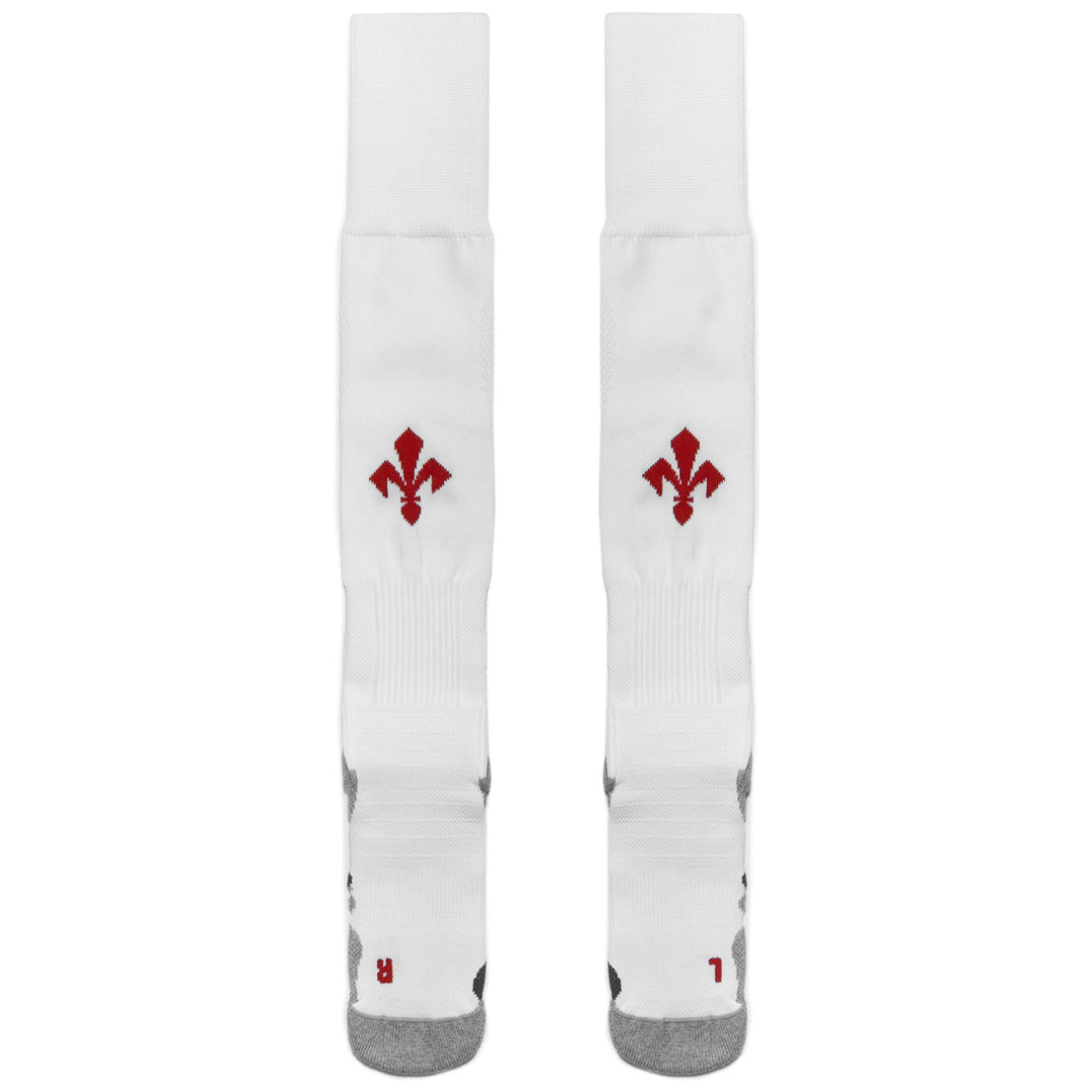 Socks Man KOMBAT SPARK PRO FIORENTINA 1PACK Knee High Sock WHITE Dressed Front (jpg Rgb)	