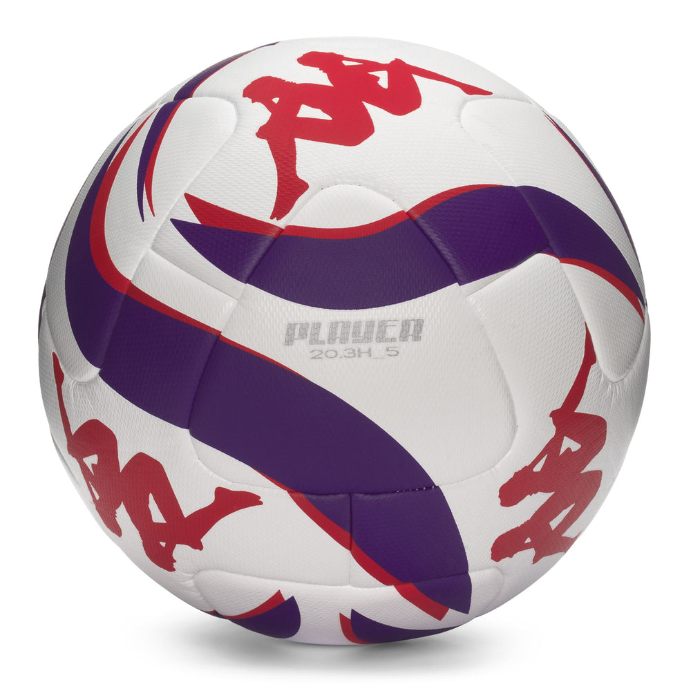 Balls Unisex PLAYER 20.3H FIORENTINA 14 PANELS WHITE-VIOLET INDIGO-RED Dressed Front (jpg Rgb)	