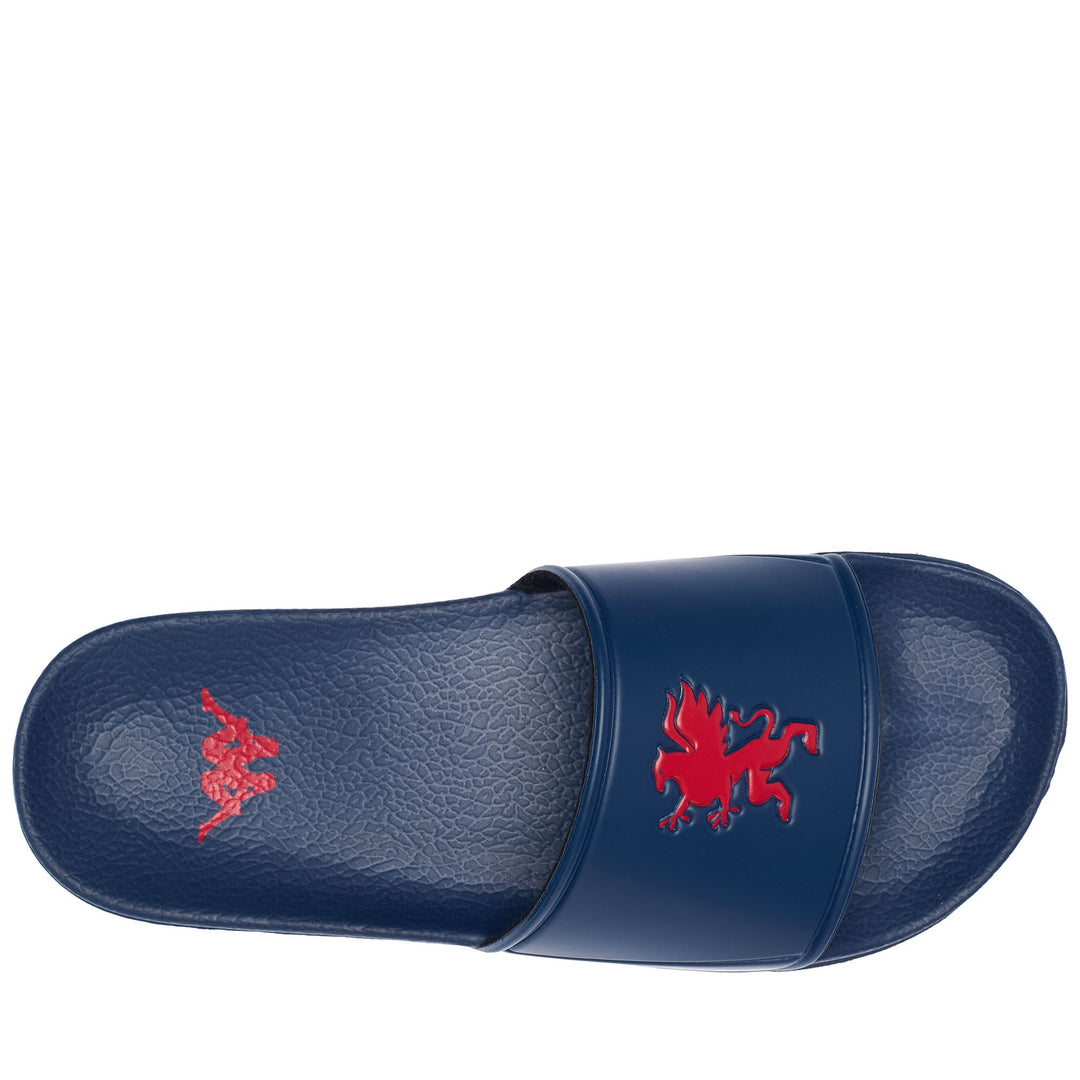 Flip-Flops Unisex NOLES GENOA FC Stripe BLUE DK-RED BLAZE Dressed Back (jpg Rgb)		