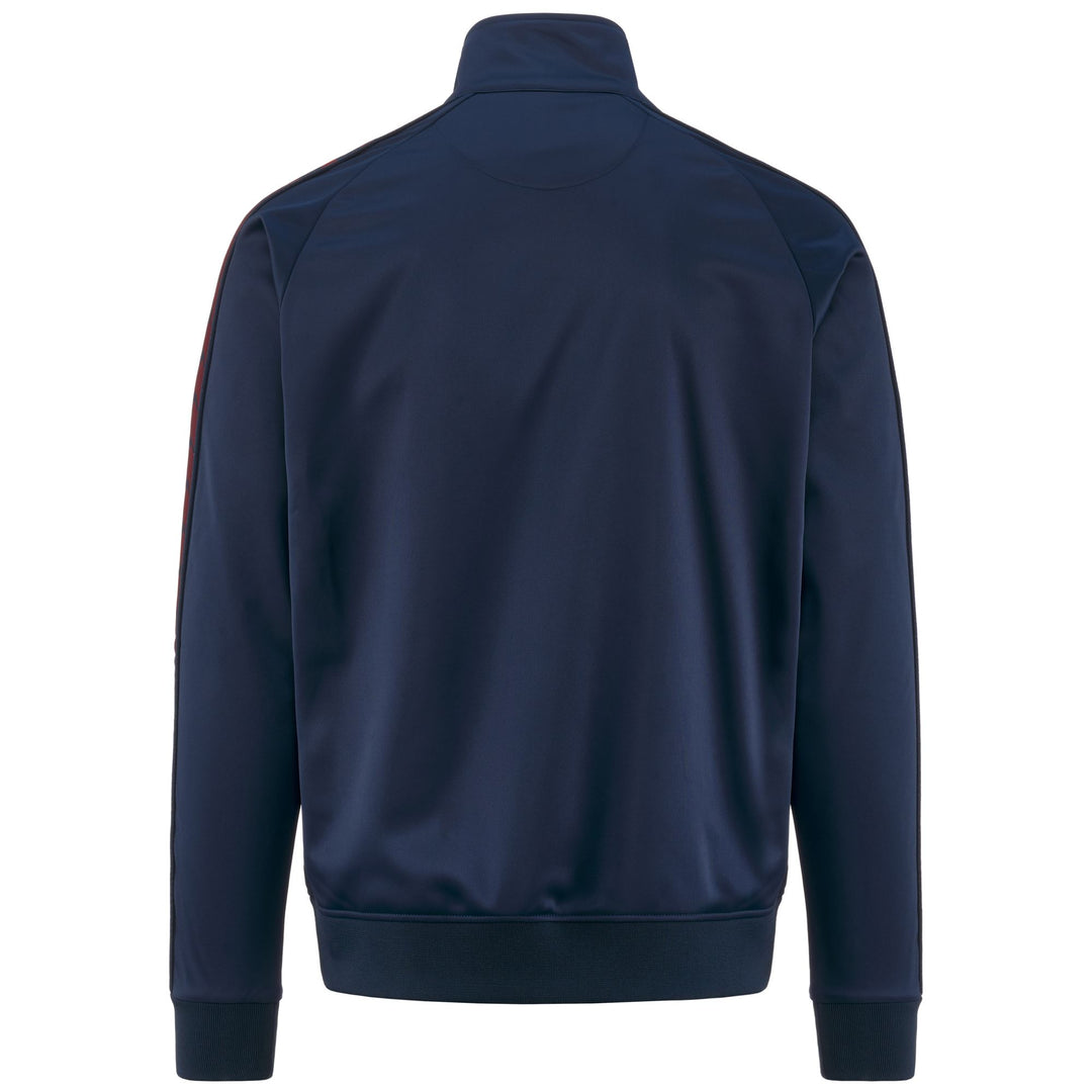 Fleece Man 222 BANDA ANNISTON SLIM GENOA Jacket BLUE DK-RED DK DAHLIA Dressed Side (jpg Rgb)		