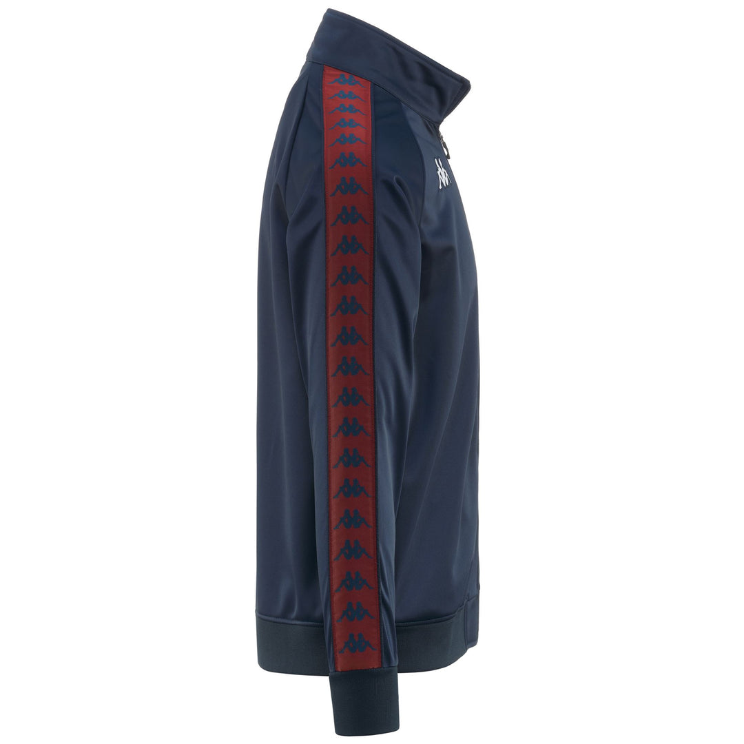 Fleece Man 222 BANDA ANNISTON SLIM GENOA Jacket BLUE DK-RED DK DAHLIA Dressed Front (jpg Rgb)	