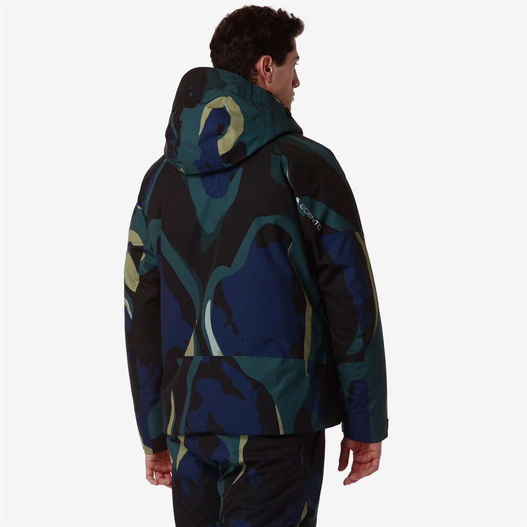 Jackets Man 8CENTO 806G Mid BLUE CAVERN - GREEN PONDEROSA - BLACK Detail Double				