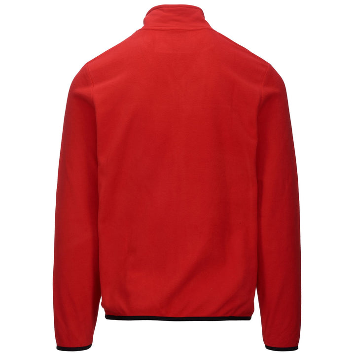 Fleece Man LOGO VAURION SLIM Jacket RED CHINESE Dressed Side (jpg Rgb)		