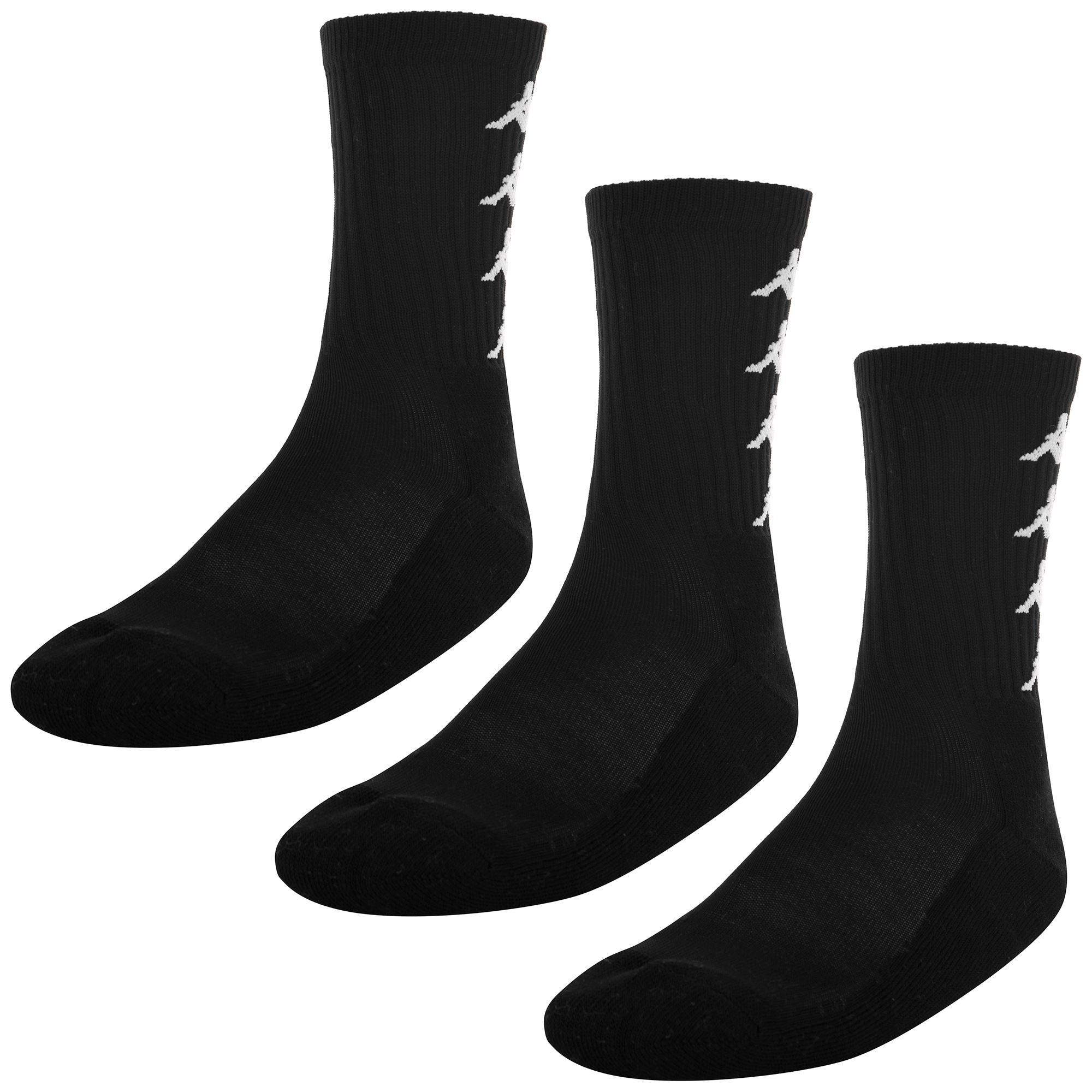 Socks Unisex AUTHENTIC AMAL 3PACK Crew Sock BLACK-WHITE – Kappa.com