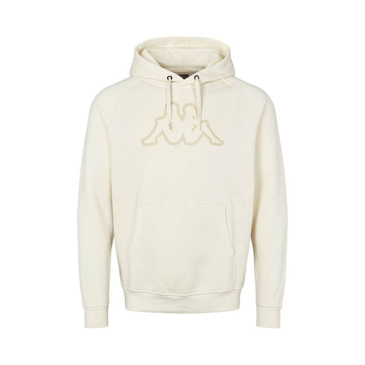 Fleece Man LOGO  KORPO ZAIVER Jumper WHITE WHISPER - BEIGE FOG Dressed Front (jpg Rgb)	