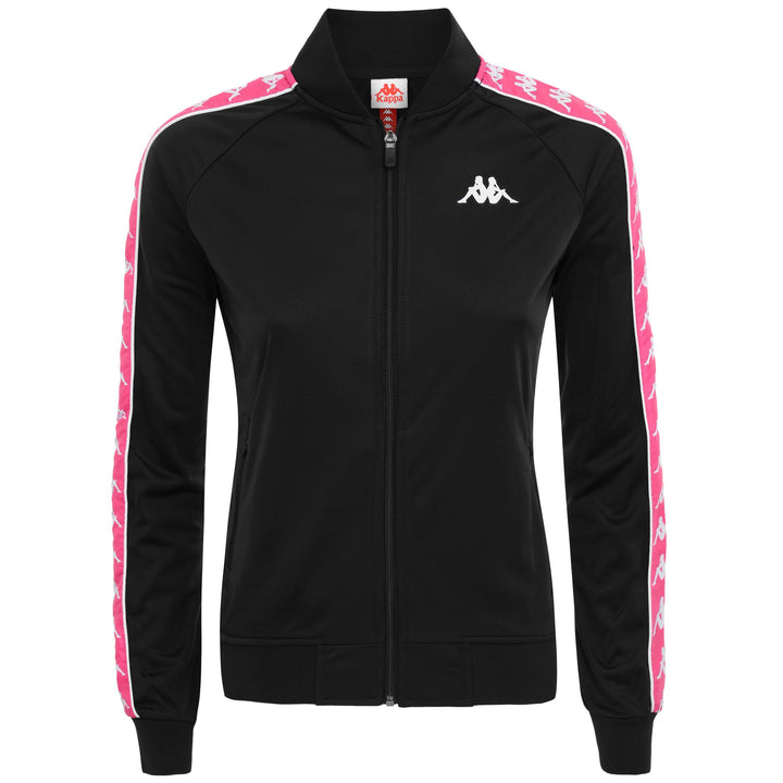 Fleece Woman 222 BANDA  WOMBER SLIM Jacket BLACK-FUCHSIA Photo (jpg Rgb)			