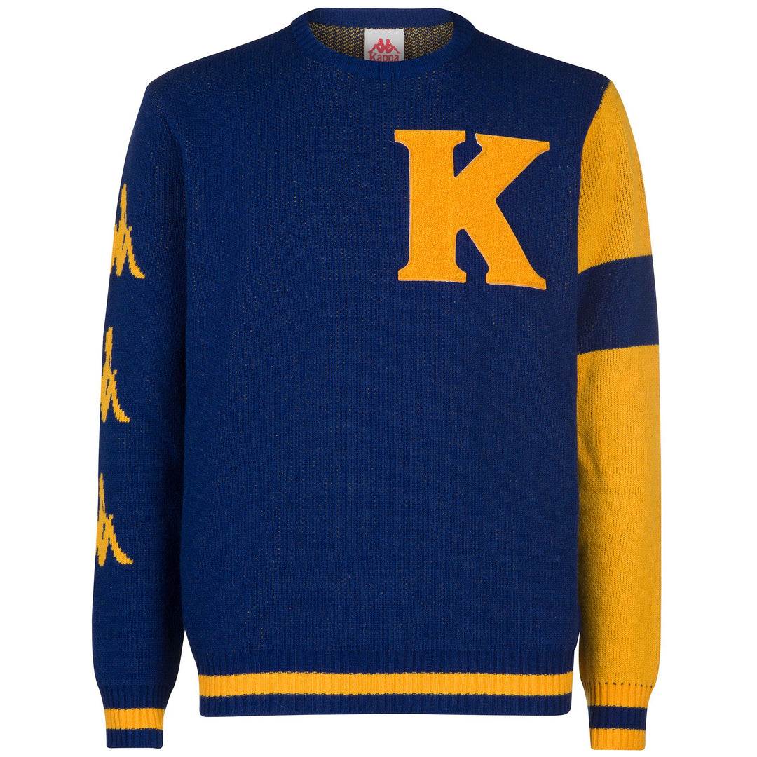 KNITWEAR Man Authentic Bambro Jumper BLUE MD-YELLOW Photo (jpg Rgb)			