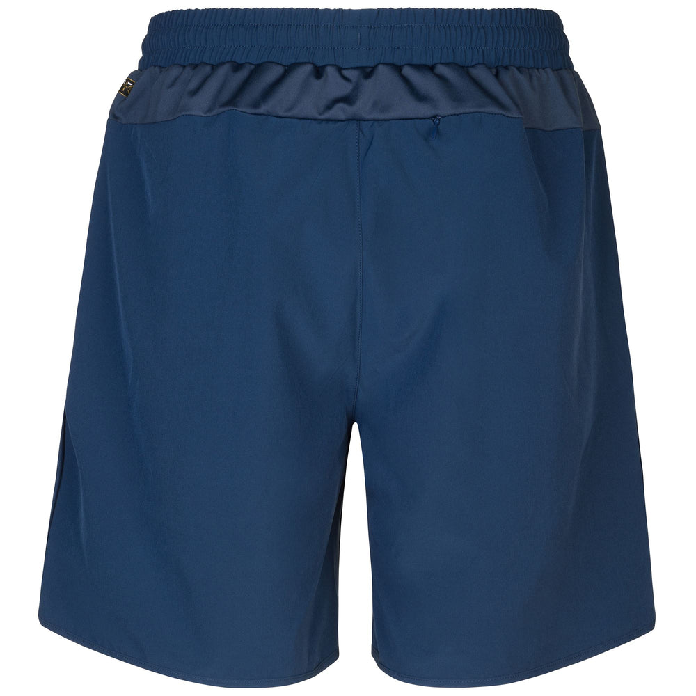 Shorts Man KOMBAT BERROW Sport  Shorts BLUE DK DENIM - ORANGE POPSICLE Dressed Front (jpg Rgb)	