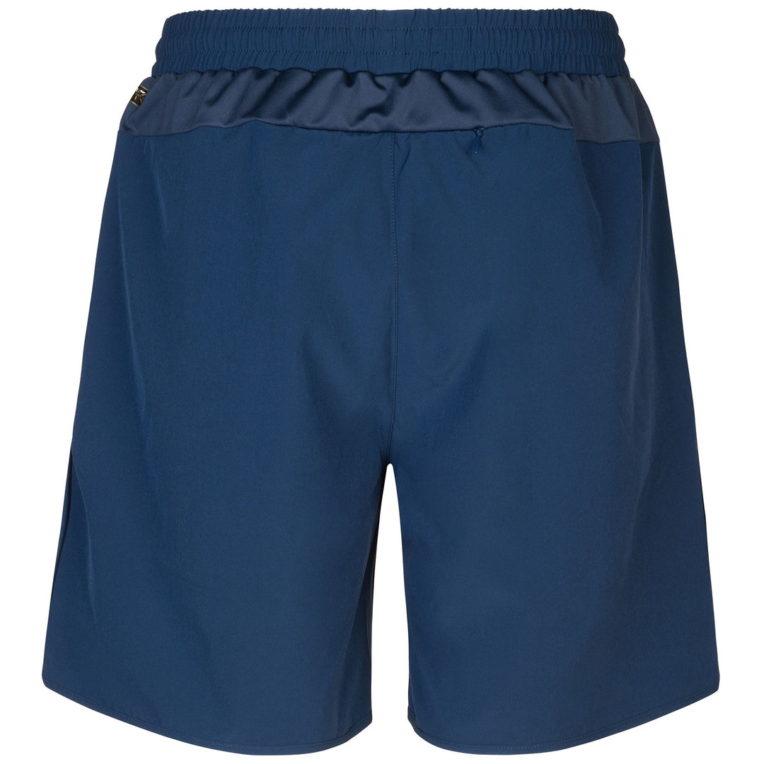 Shorts Man KOMBAT BERROW Sport  Shorts BLUE DK DENIM - ORANGE POPSICLE Dressed Front (jpg Rgb)	