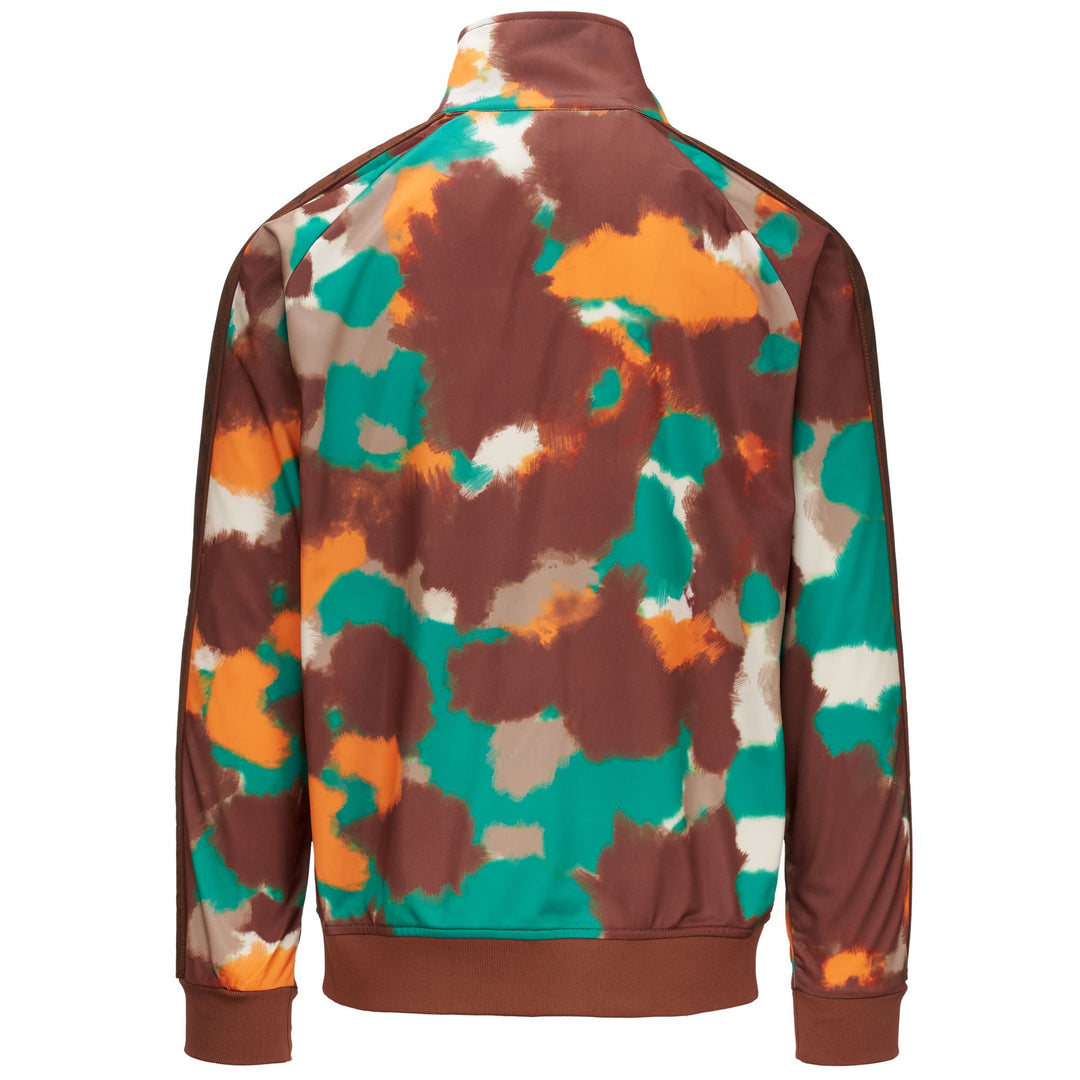 Fleece Man 222 BANDA ANNISTON 2 GRAPHIK Jacket BROWN LT TOBACCO-GREEN GRASS-ORANGE Dressed Side (jpg Rgb)		