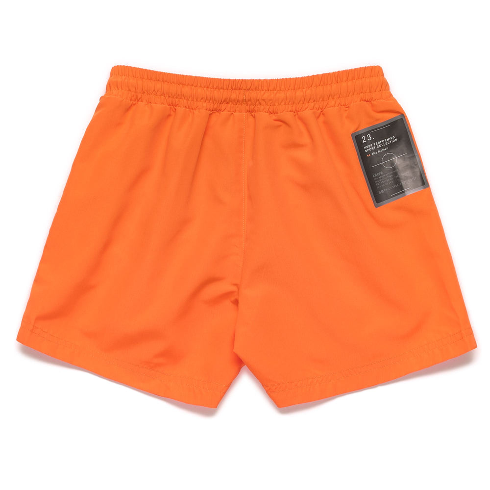 Bathing Suits Boy LOGO BUSSOLIN KID Swimming Trunk ORANGE VIBRANT Dressed Front (jpg Rgb)	