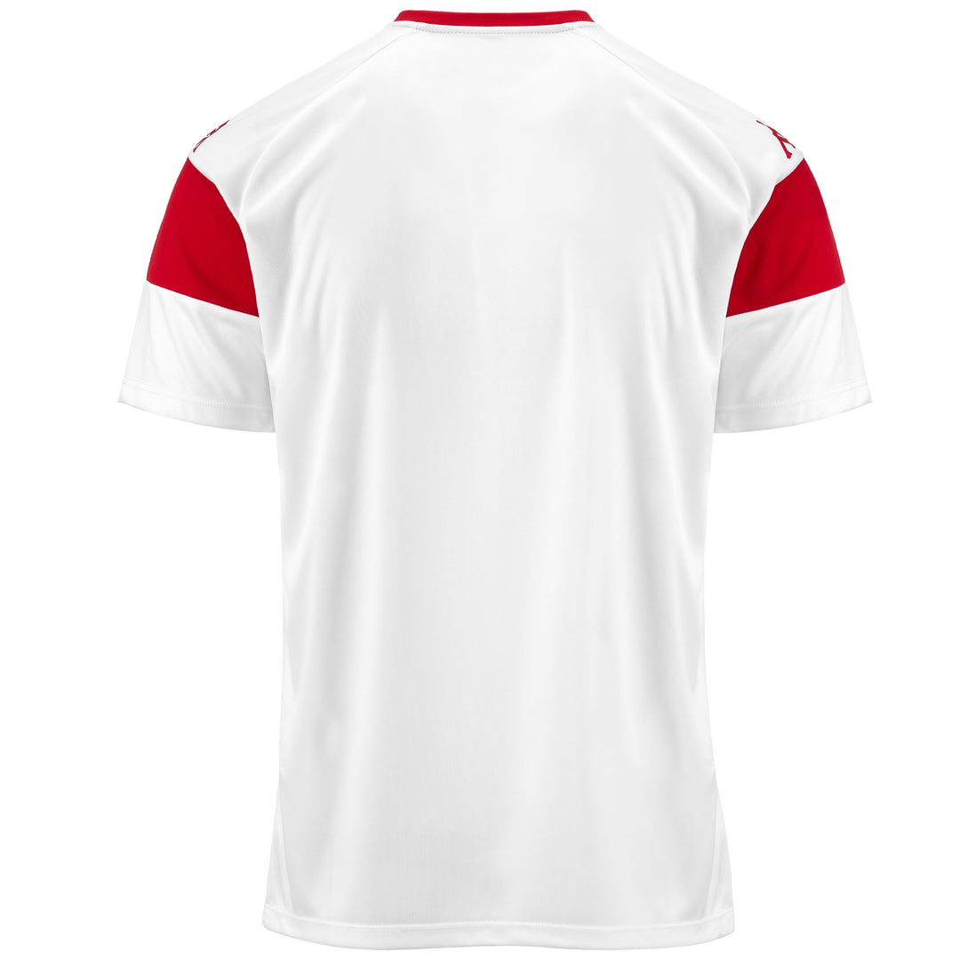 Active Jerseys Man KAPPA4FOOTBALL DARETO Shirt WHITE-RED Dressed Side (jpg Rgb)		