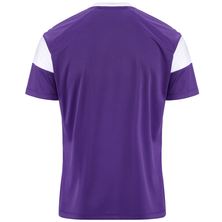 Active Jerseys Man KAPPA4FOOTBALL DARETO Shirt VIOLET INDIGO - WHITE Dressed Side (jpg Rgb)		