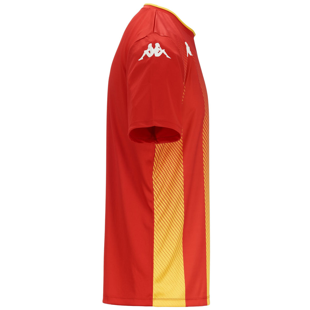 Active Jerseys Man KAPPA4FOOTBALL BUGO Shirt RED-YELLOW CHROME Dressed Front (jpg Rgb)	