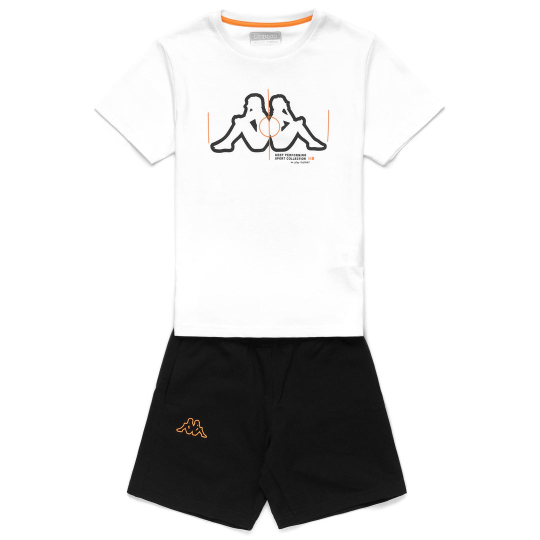 SETS Boy LOGO BALME KID SHORT/ T-SHIRT WHITE NATURAL - BLACK Photo (jpg Rgb)			