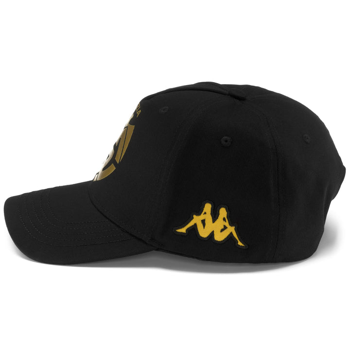 Headwear Man ARITRUS SPEZIA Cap BLACK-GOLD Dressed Front (jpg Rgb)	