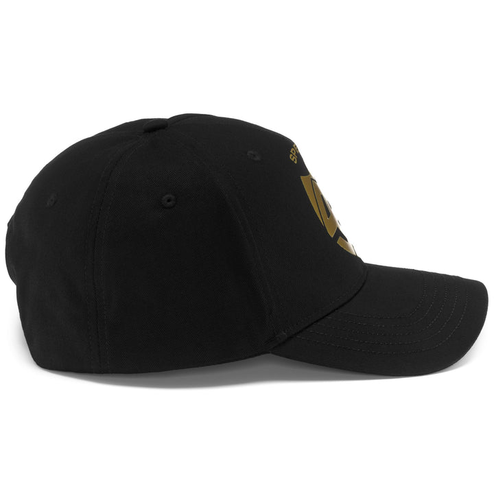 Headwear Man ARITRUS SPEZIA Cap BLACK-GOLD Dressed Back (jpg Rgb)		