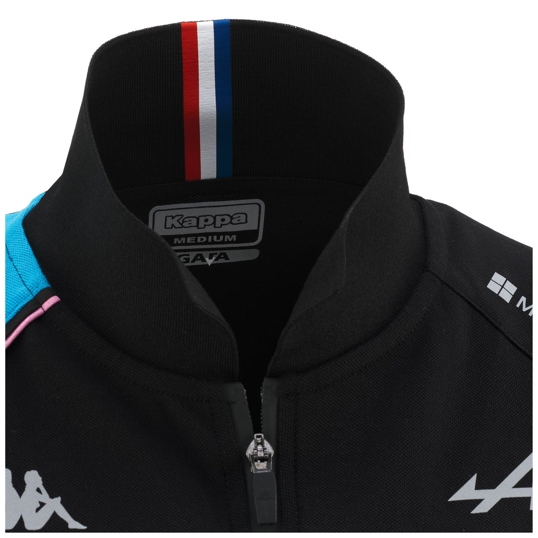 Polo Shirts Woman ACRAW ALPINE F1 Polo BLACK-LIQUID BLUE Detail (jpg Rgb)			