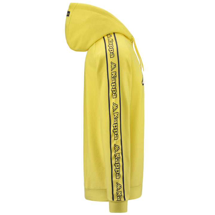 Fleece Man LOGO TAPE BREAK Jumper YELLOW BLAZING Dressed Front (jpg Rgb)	