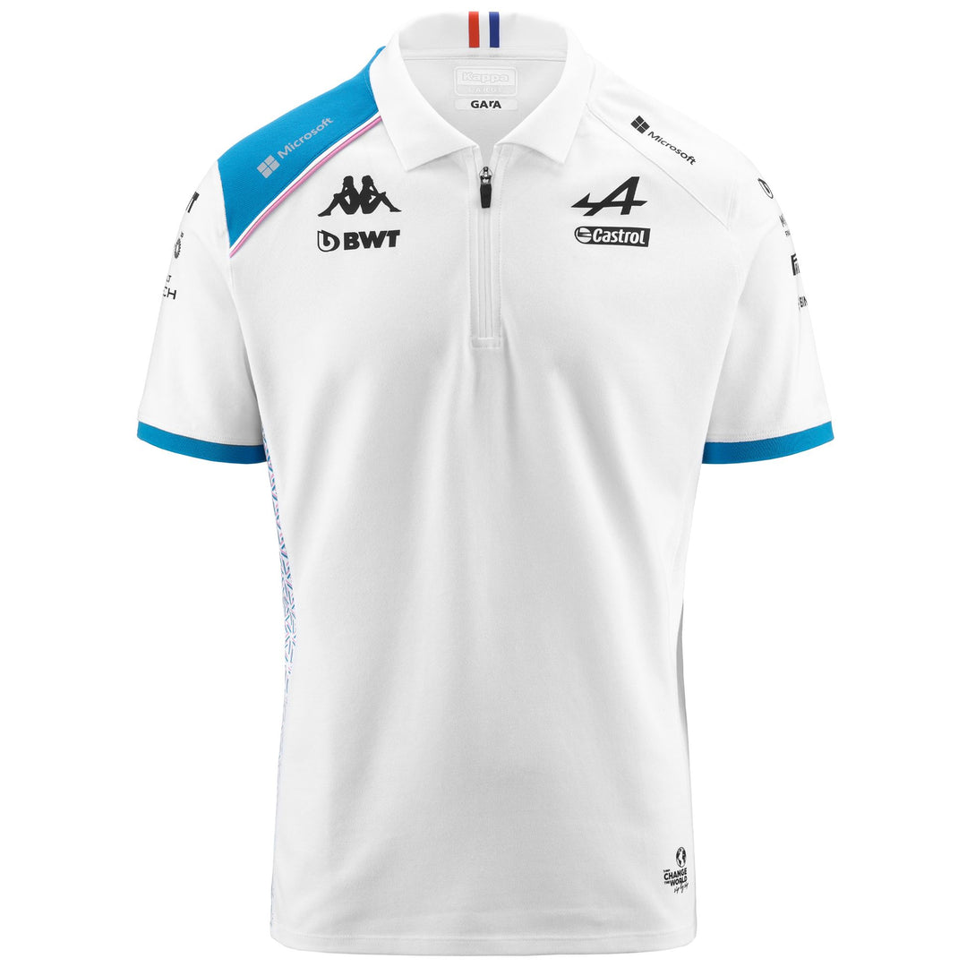 Polo Shirts Man ACREM ALPINE F1 Polo WHITE-LIQUID BLUE Photo (jpg Rgb)			