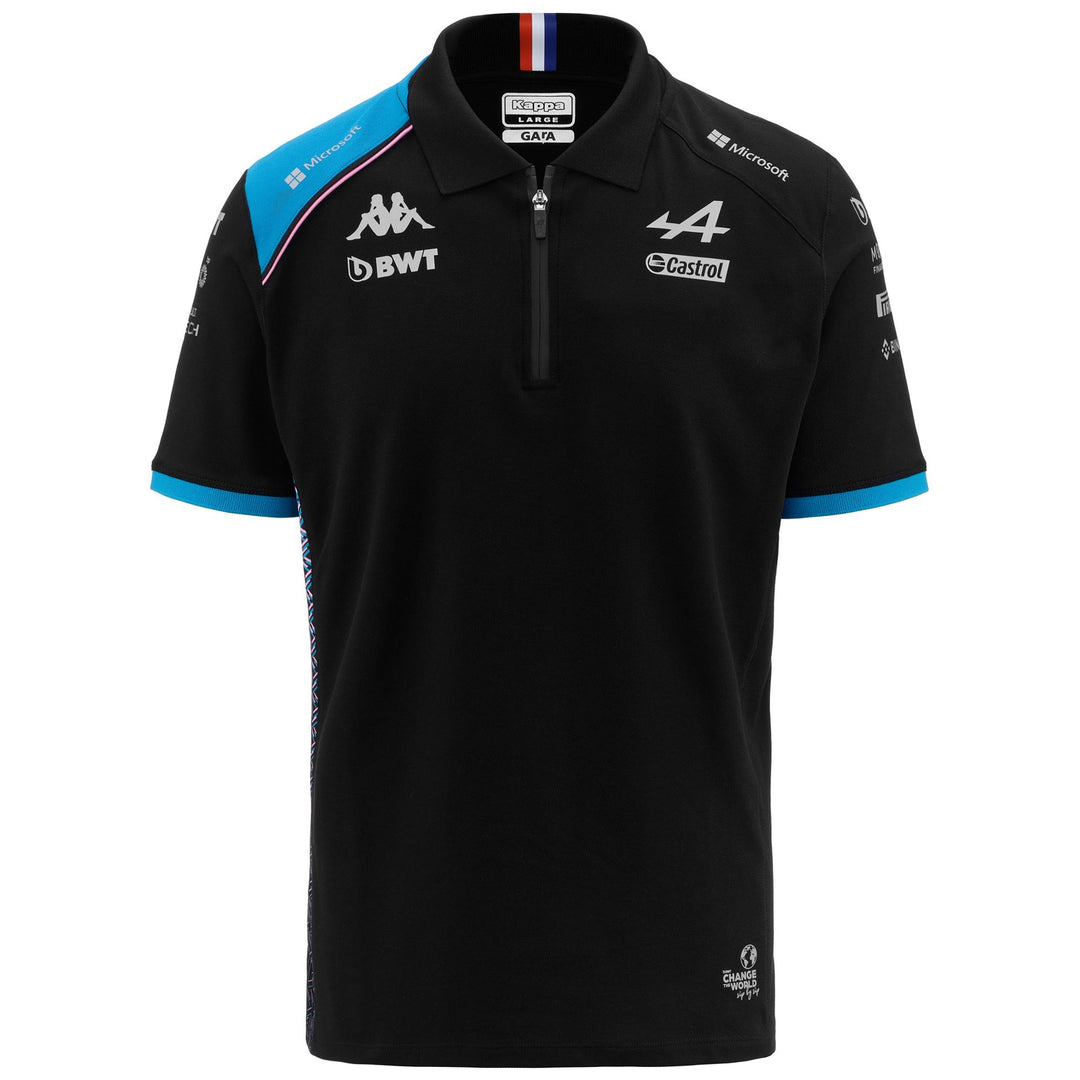 Polo Shirts Man ACREM ALPINE F1 Polo BLACK-LIQUID BLUE Photo (jpg Rgb)			