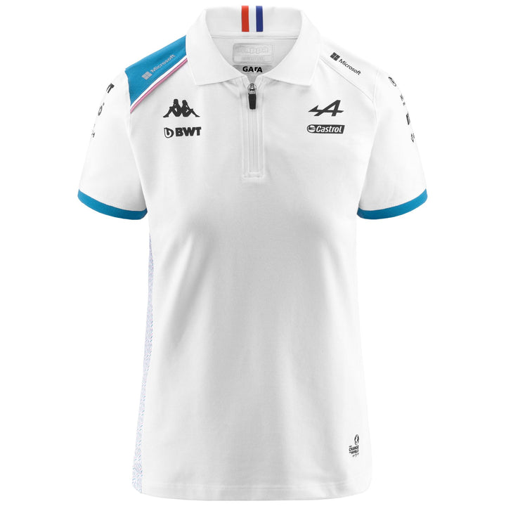 Polo Shirts Woman ACREW ALPINE F1 Polo WHITE-LIQUID BLUE Photo (jpg Rgb)			