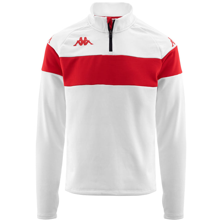 Fleece Man KAPPA4FOOTBALL DOVARE Jumper WHITE-RED Photo (jpg Rgb)			