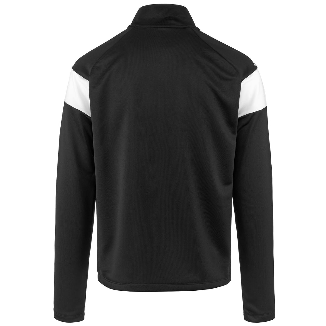 Fleece Man KAPPA4FOOTBALL DOVARE Jumper BLACK - WHITE Dressed Side (jpg Rgb)		