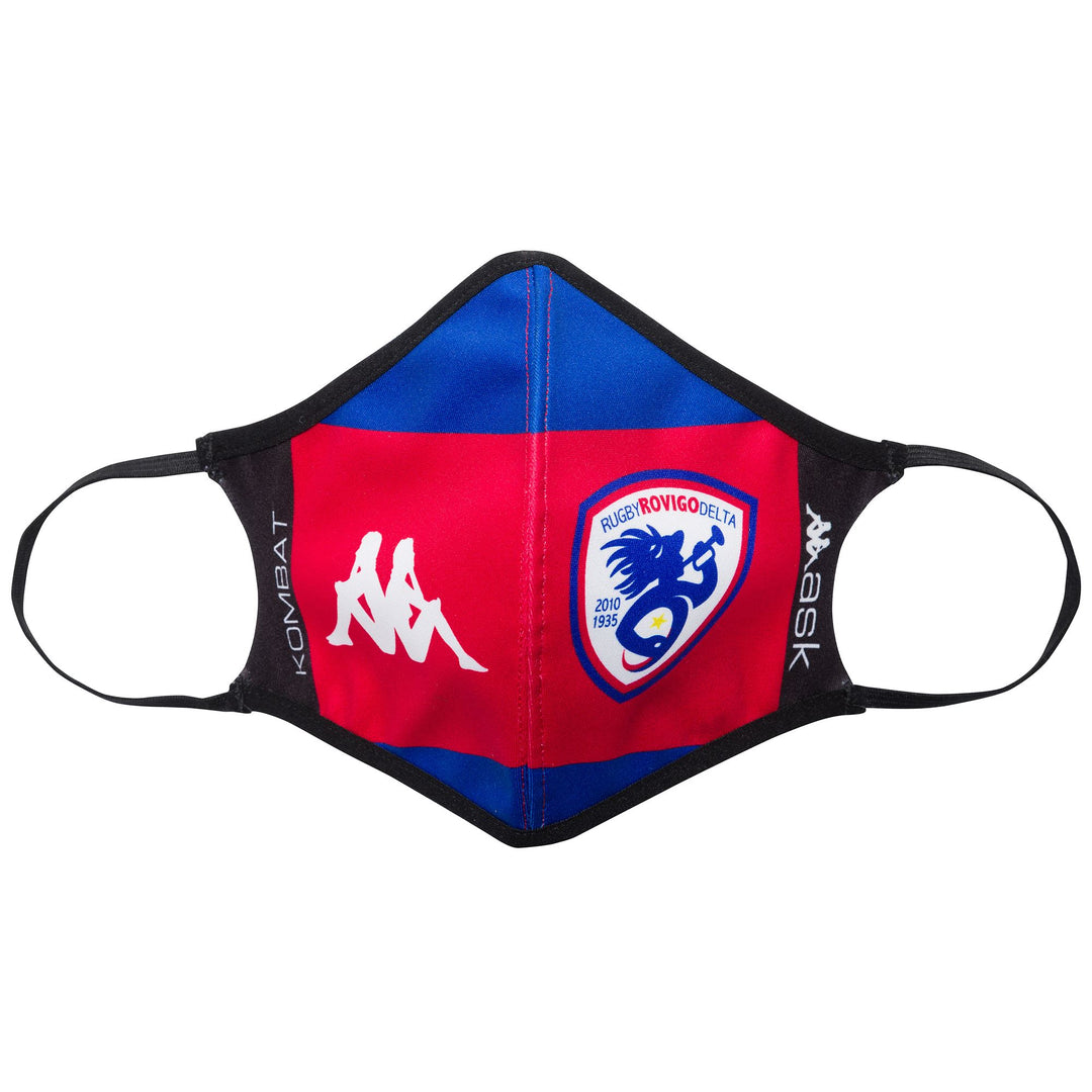 Small Accessories Unisex 4CENTO KOMBAT MASK 001 RUGBY ROVIGO Mask RED - BLUE ROYAL MARINE Photo (jpg Rgb)			