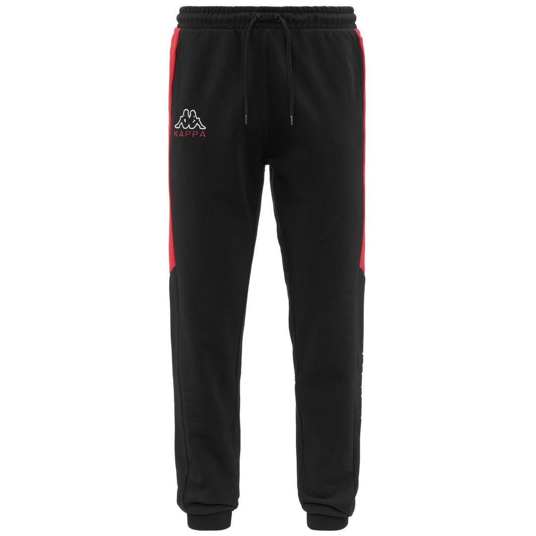 Pants Man LOGO EGON Sport Trousers BLACK - RED FLAME Photo (jpg Rgb)			