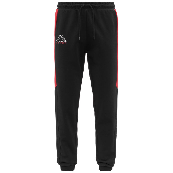 Pants Man LOGO EGON Sport Trousers BLACK - RED FLAME Photo (jpg Rgb)			