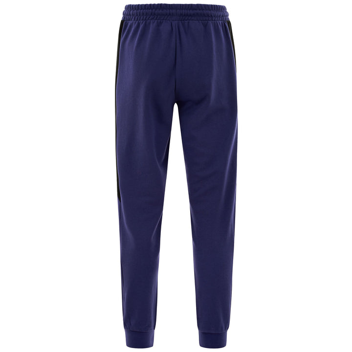 Pants Man LOGO EGON Sport Trousers BLUE PRINT - BLACK Dressed Side (jpg Rgb)		